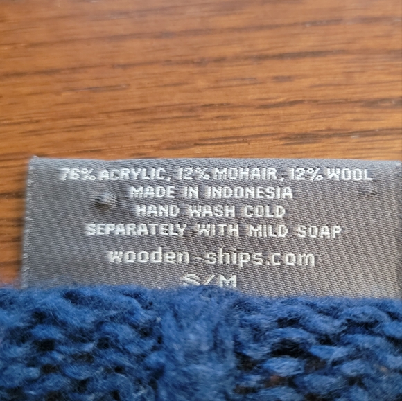 Wooden Ships Mohair Wool Striped Poncho Sweater S M L - Picture 4 of 7